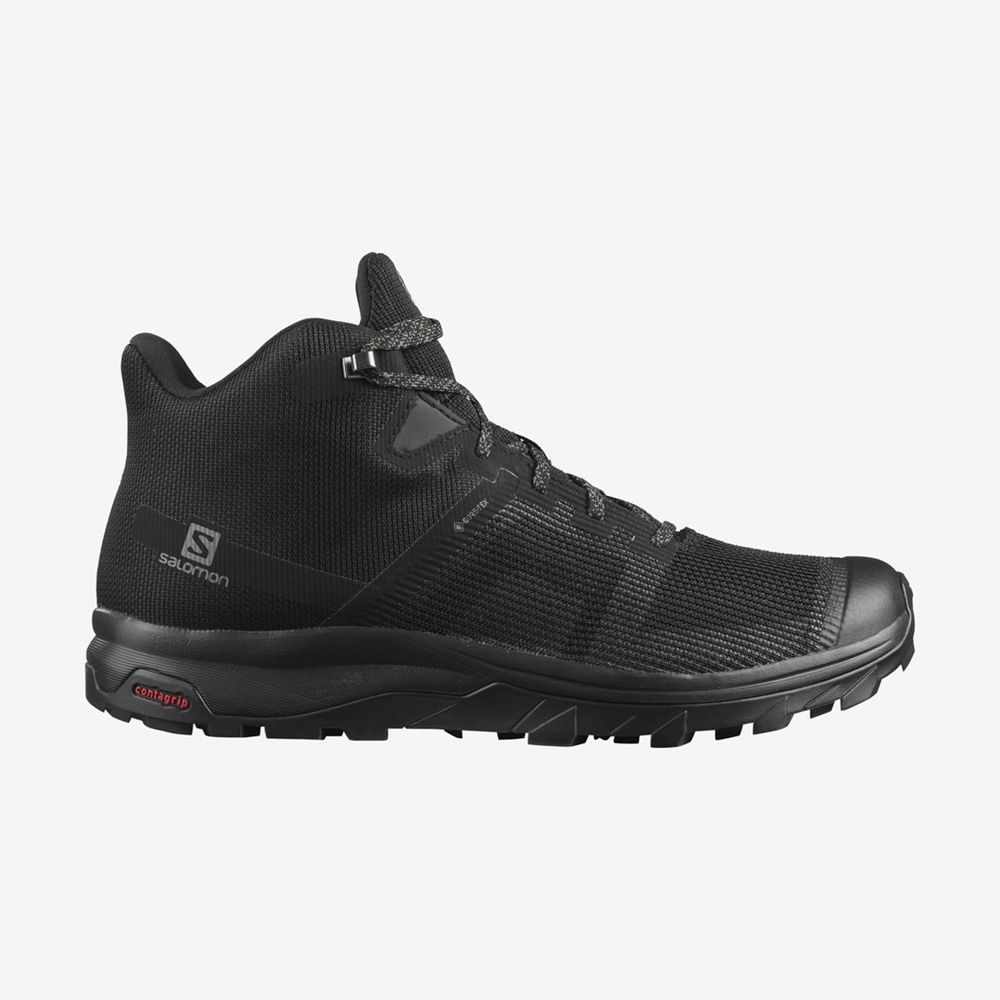 Chaussures De Randonnée Salomon Homme Noir - Salomon OUTLINE PRISM MID GTX - France (0215-VQSJG)